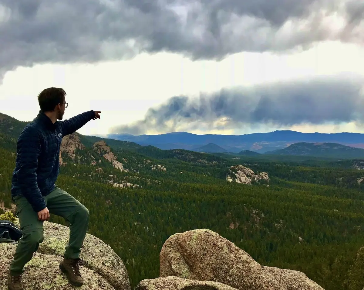 Roberto looking across the Colorado mountains